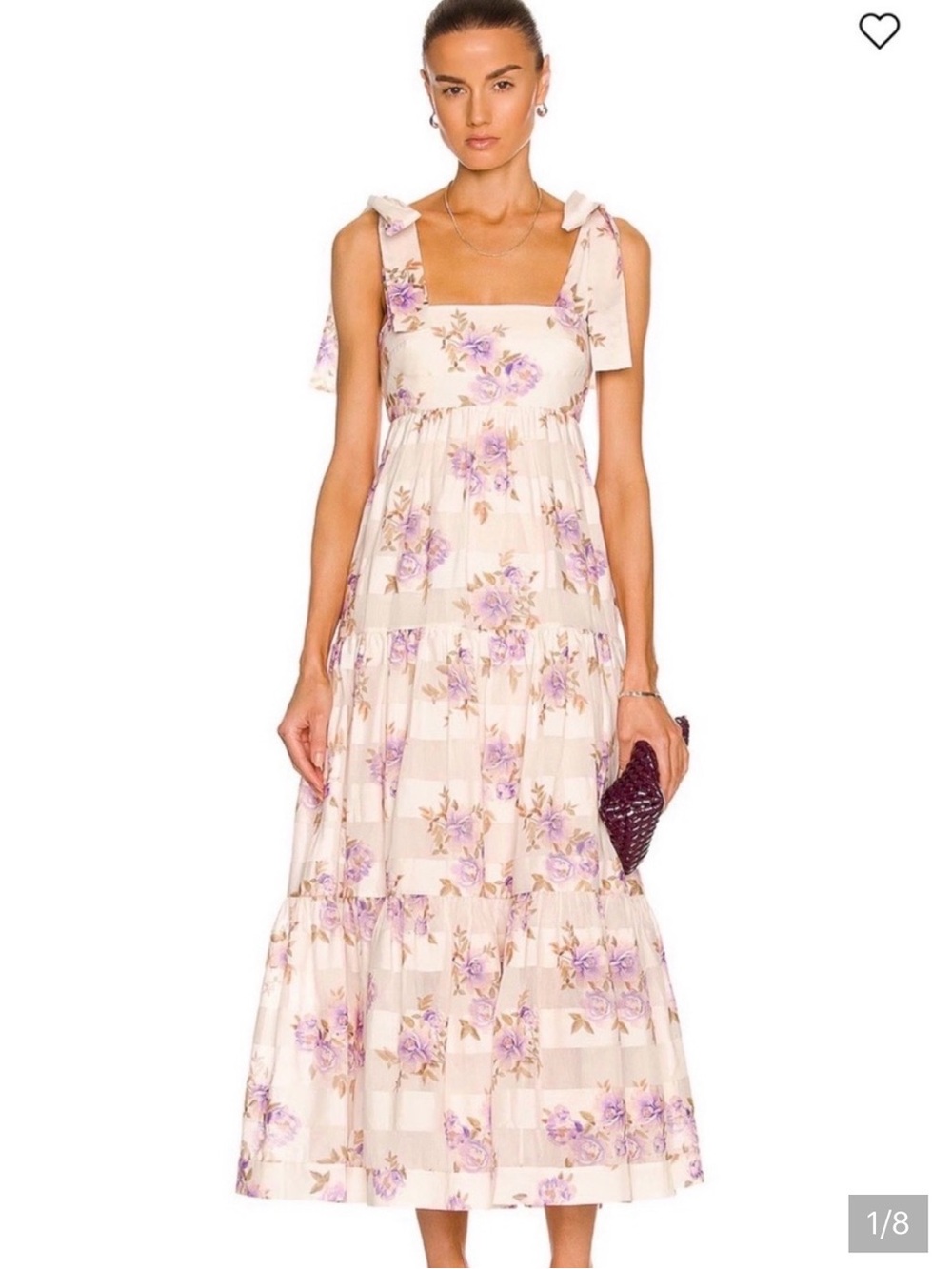 Zimmermann Cream Maxi Dress with Lavender Floral Print